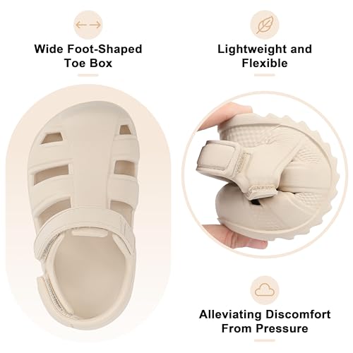 Image of ChayChax Toddler Classic Fisherman Sandals Boys Girls Closed Toe Water Pool Beach Sandal Naturally Splay