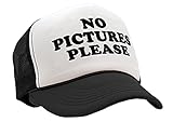 NO Pictures Please - Paparazzi Famous Nerd - Vintage Retro Style Trucker Cap Hat (Black)