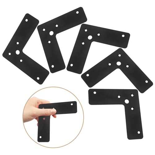 Équerres plates pour réparer une bibliothèque bois pack 10 supports noirs - 6