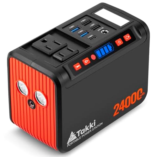 Takki 88.8Wh Portable Power Station Lithium Battery Solar Generator Power Bank with 110V AC Outlet Battery Backup for Camping Home Use Emergency(Solar Panel Optional)