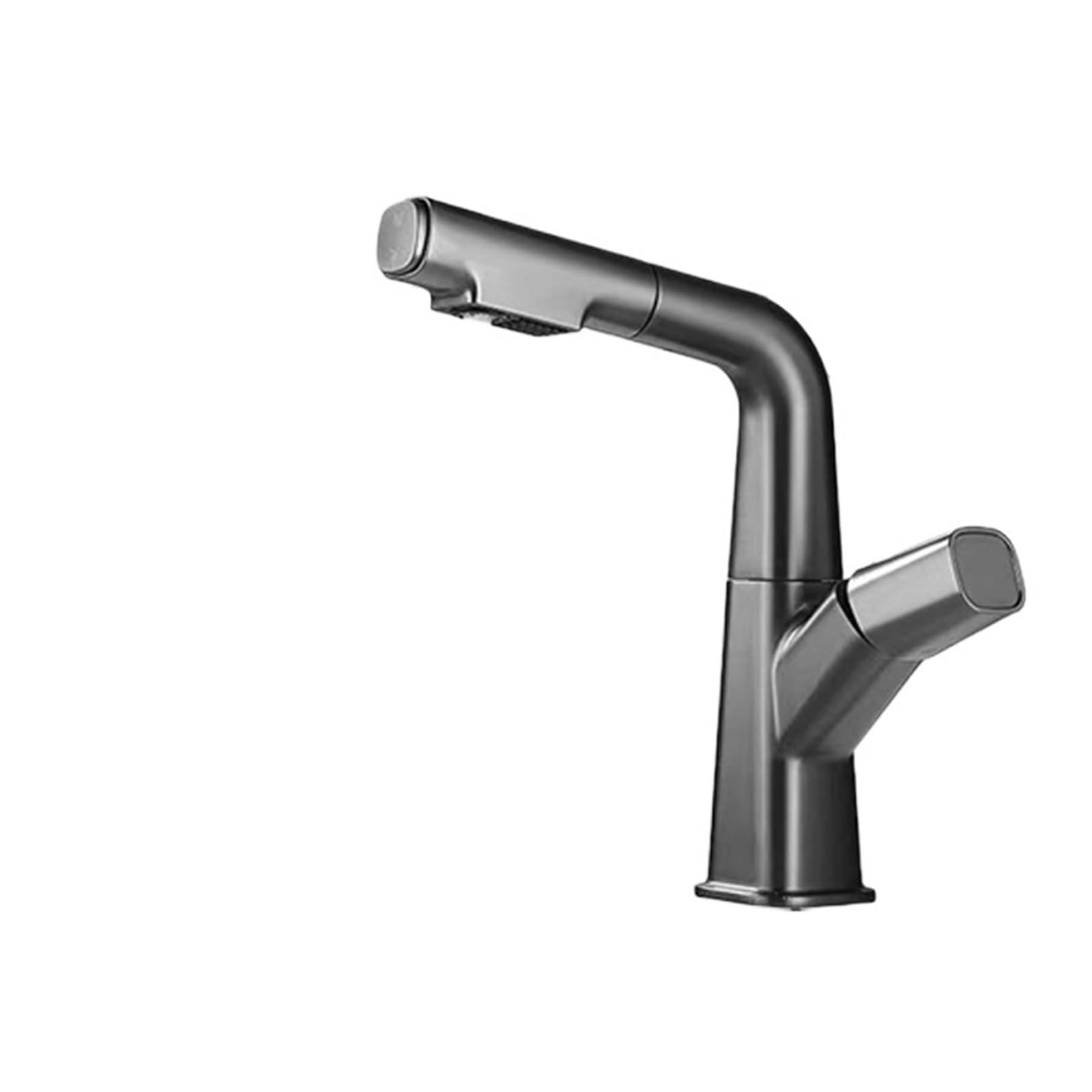 Mitigeur eau chaude froide noir et gris à bec relevable 360