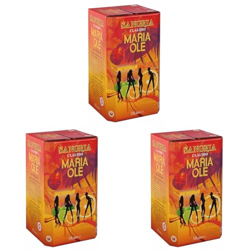 MARIA OLE - Rotwein Sangria 10L Bag in Box (1 x 10L) (Packung mit 3)