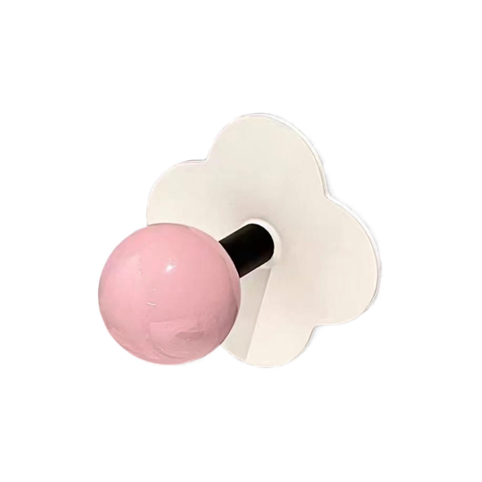 Wdwdw Pink Coat Rack With Hooks No Drill,Adhesive,Flower-Shaped Strong Adhesive,Colourful Key Holder,High Performance
