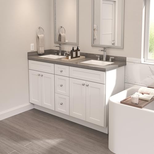 Image of Furinno Shaker Bath Vanity Cabinet Without Top, Ready to Assemble, 21 D x 24 W x 34.5 H, White