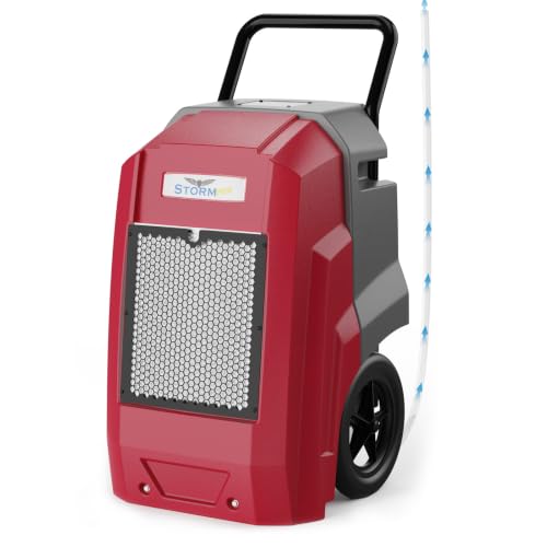 Image of ALORAIR 180 PPD Commercial Dehumidifier with Pump, LGR Technology, Heavy-duty for Water Damage Restoration, Flood Cleanup and Basements, 6-Year Warranty, Storm Pro (Red)