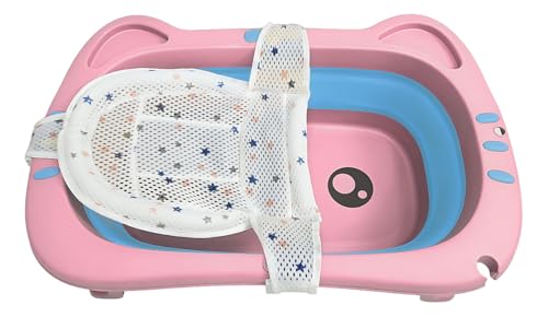 Banheira Gatinho Rosa Dobrável P/Cachorro E Gatos Portátil
