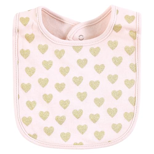 Image of Hudson Baby Infant Girl Cotton Bibs, Mama Mauve Sage Rose, One Size