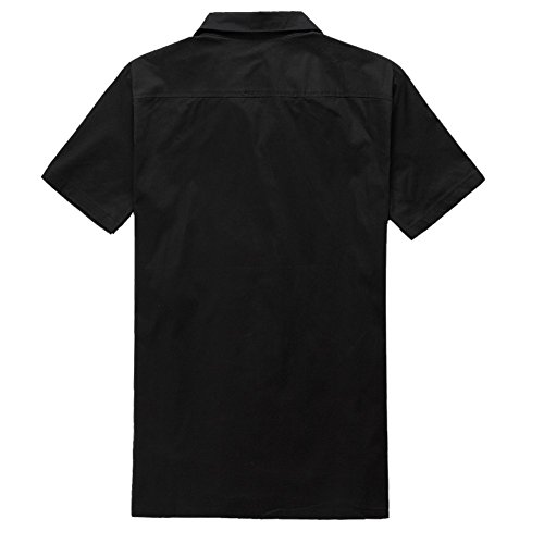 Anchor Msj Men's 50S Male Clothing Rockabilly Style Casual Cotton Blouse Mens Fifties Bowling Dress Shirts (S, Red) #TOP2