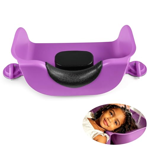 Portable Shampoo Bowl for Kids Hair Washing Basin for Children Tear Free Hair Washing Station for Kitchen Sink or Bathtub (Purple)
