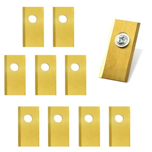 9 Stück Ersatzmesser für Mähroboter, Roboter Rasenmähermesser mit Schrauben Messerset Kompatibel mit Worx Landroid, Robomow, Einhell, Landxcape, Scheppach - Gold