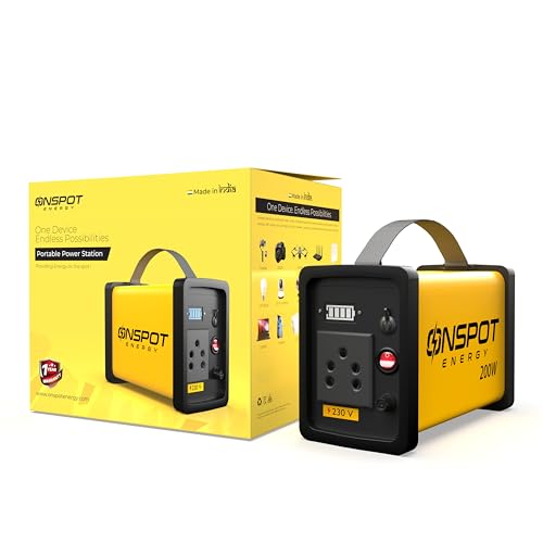 Image of 200W Portable Power Station | Made in India | Power Backup for Laptop, Drone, Projector, TV & Printer | Wi-Fi, CCTV (DVR), LED Bulb, Lights & Fans (Up to 200W) | Outdoor Use