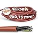 Produktbild 10 Meter Lapp 0046005 Ölflex Heat 180 Silikonkabel 6x0,75 mm² mit grün-gelbem Schutzleiter I Saunakabel 6G0,75 rotbraun I hitzebeständig, halogenfrei I SiHF Silikonleitung