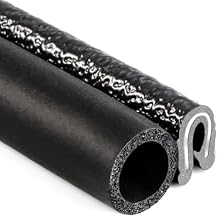 TRIM-LOK Trim Seal, Edge Trim with Side Bulb, Fits 0.437-Inch Bulb, 1/16-Inch Edge, 3/8-Inch Leg, 25-Foot Length, Black Pebble Finish, Flexible PVC Plastic Trim with EPDM Rubber Weather Stripping
