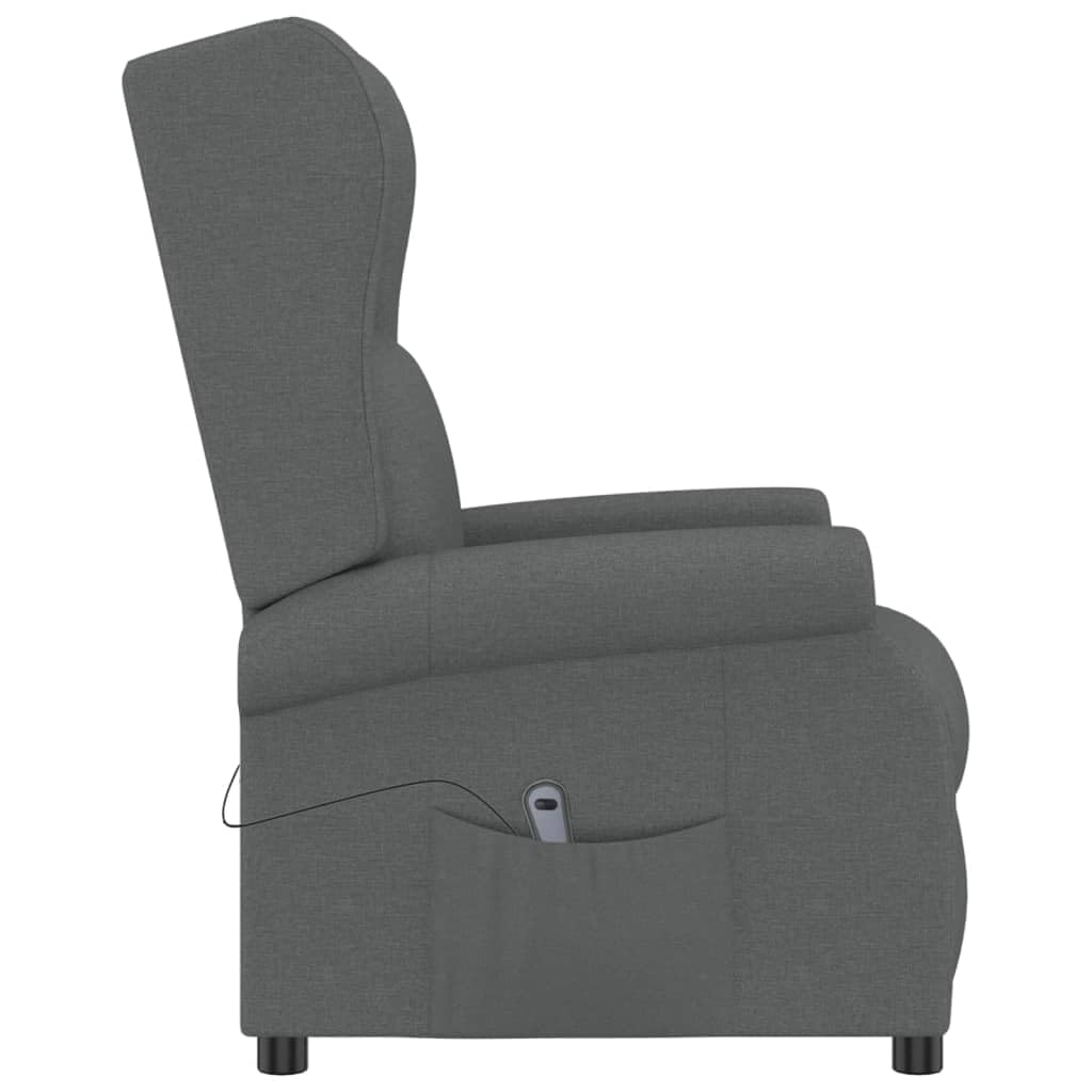 Genérico Sillón orejero reclinable eléctrico de Tela Gris Oscuro,Sillas,Sillones-3098320