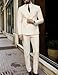 Wangyue Mens Cream Double Breasted Suit 2 Piece Slim fit Suits for Men Peak Lapel Wedding Business Outfit Size M