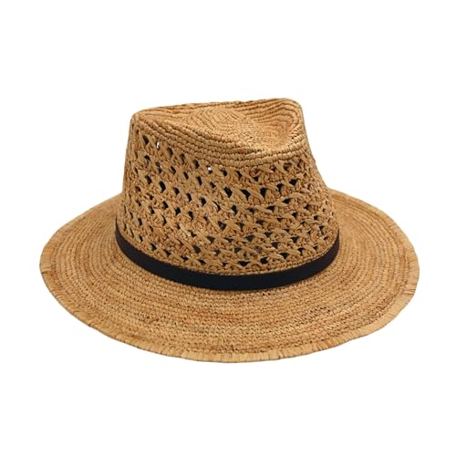 Panama Jack Premium Packable Straw Safari Hat (Small/Medium) Brown