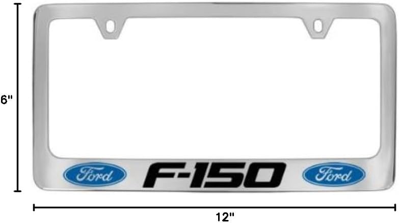 Ford F-150 License Plate Frame (2 Hole/Brass, Chrome/Wide)