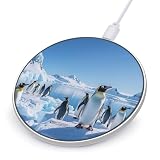 Penguin Antarctica Ice Wireless Charger Portable Fast Charging Pad Lightweight Wireless Charging Pad 10W Slim Charging Station for Phone Charger Mat for Travel Home Office Desk