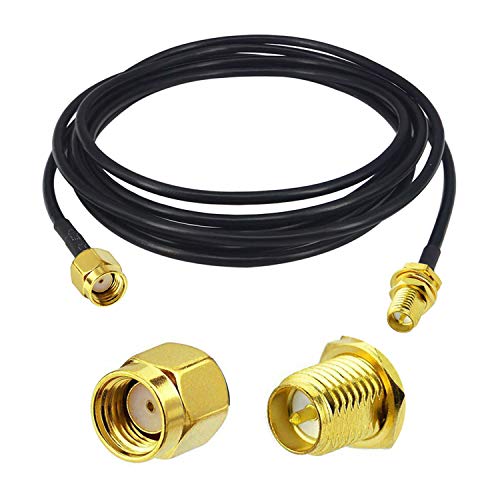 YILIANDUO RP SMA Extension Cable RP-SMA Male to RP-SMA Female Bulkhead RG174 3M/ 9.84ft Antenna Extension Cable for 3G 4G LTE WiFi Antenna LAN Router Wireless Network Gateway Modem