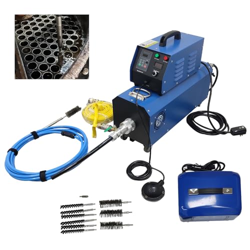 TECHTONGDA Pipe Cleaner Boiler Tube Cleaning Machine with Alloy Steel Drill Bit, 110V/220V Heat Exchanger Evaporator Tube Cleaning Machine, 26.3ft Flexible Shaft, Applicable Pipe Diameter 0.47-1.42in