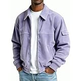 NUSGEAR Chaqueta de Pana Hombre Chaqueton Ligera de Manga Larga Chaquetas Camisa de Pana Hombre Sobrecamisa Manga Larga Casual con Cremallera Chaqueton Ligera de Entretiempo Para Hombres Chaquetas