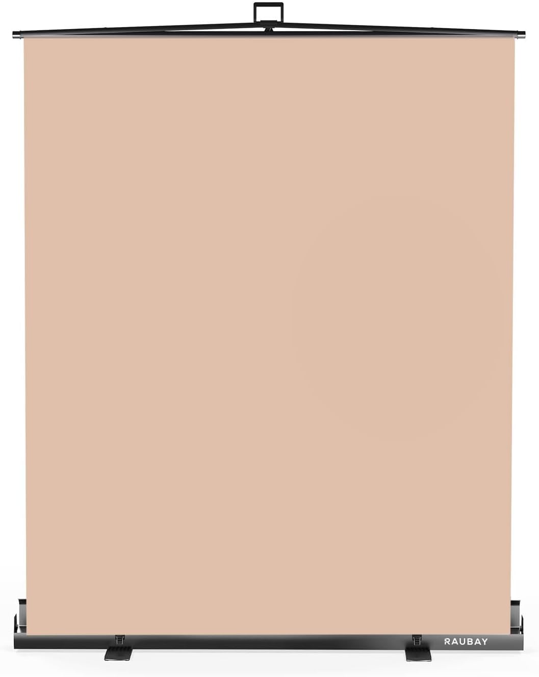 【Easy Set Up】 RAUBAY 59.8 x 82.7in Collapsible Beige Backdrop Screen Portable Retractable Panel Photo Nude Background with Stand for Video Conference, Photographic Studio, Streaming
