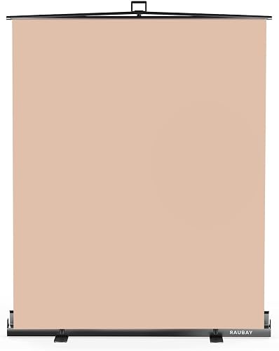 【Easy Set Up】 RAUBAY 59.8 x 82.7in Collapsible Beige Backdrop Screen