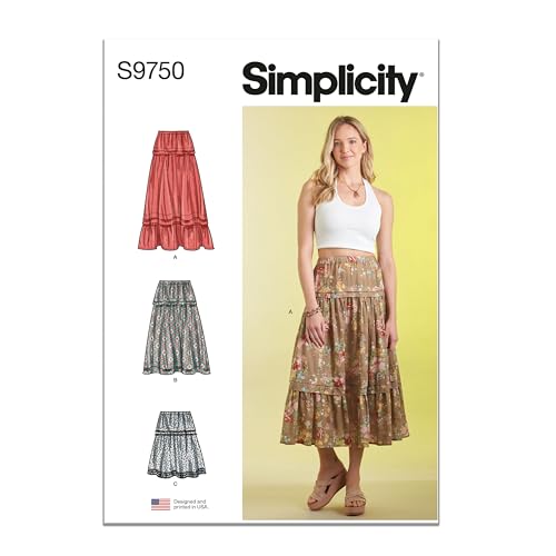 SIMPLICITY SS9750Y5 Misses' Skirt in Three Lengths Y5 (18-20-22-24-26), Multicolor, Sizes 18-20-22-24-26