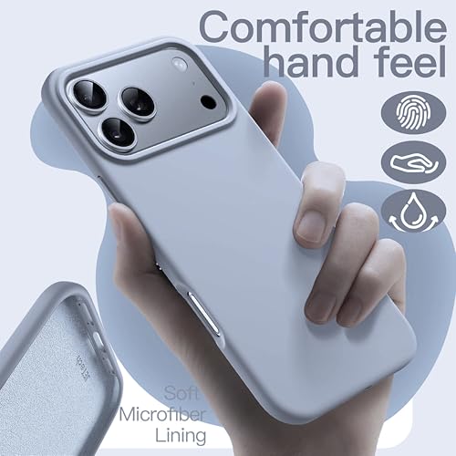 Image of SBMS Silicone Case for iPhone 17 Pro Max 6.9-Inch, Silky-Soft Touch Full-Body Protective Phone Case, Shockproof Back Cover for iPhone 17 Pro Max (Sky Blue Dark)