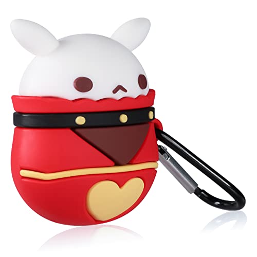 Stsnano Case For Airpod 2/1 Kawaii Cartoon Character Design Funny Cute Fun Air Pods 2/1 Soft Silicone Cover Unique Cool 3D Anime Game Klee For Girls Boys Teen Kids Cases For Airpods 2/1 (Dodoco) #TOP2