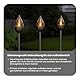 Star – Solar LED Pollerleuchten Set Olympus – Mit Dämmerungssensor & integriertem Akku – Stimmungsvolle Beleuchtung für Garten & Wege – Bernsteinfarbenes Licht – 3er Set, 40 cm Hoch, Silber