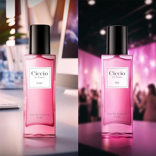 Image of CICCIO Luxe And Sin Premium Women's Eau De Perfume Spray-Pack Of 2(20Ml Each)|Oriental Floral Scent|Floral Vanilla|Long-Lasting Luxury Fragrance|Perfect Perfume For Summer|Combo Gift Set|Travel Pack
