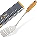 Price comparison product image Deiss PRO Metal Spatula with Wooden Handle  Slotted Turner for BBQ  Perfect for Grilling, Scraping, Turning Meat, Mixing Scrambled Eggs, Flipping Burgers - Comfortable Bamboo Handle