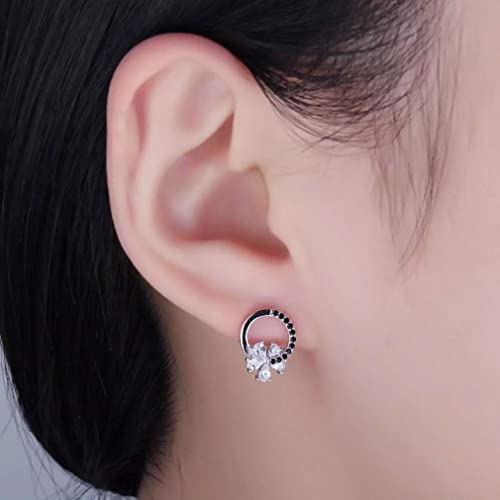 Boucles d'oreilles fleur noire argent 925 pour sublimer vos soirées - 4