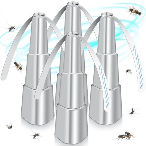 Fly Fans for Tables, Fly Repellent Fan Outdoor Indoor Keep Flies Away, Fly Repellent Fans for Tables with Holographic Blades for Picnic, Party, Restaurant, Kitchen, and BBQ, 4 Pack Black