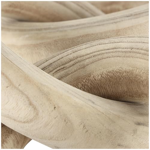 Escultura decorativa de madera Deco 79 cadena 3 eslabones crema 20 pulgadas miniatura 2