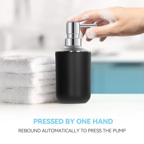 Seeatoo SEEATOO-407B Black Bathroom Accessories Set 4 Pcs, Black Bathroom Accessories, Plastic Soap Dispenser And Toothbrush Holder Set, Soap Dish And Mouthwash Cup thumb #3