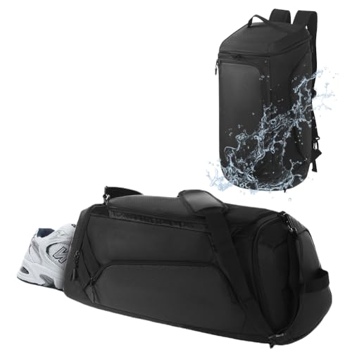 GraceTune 60L Gym Travel Duffel Backpack Bag for Men Women Sports Waterproof Weekender Large Bags with Shoe Compartment