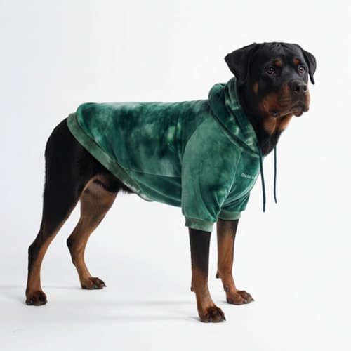 Image of Spark Paws Dog Hoodie - Premium Dog Sweater for Small, Medium, and Large Dogs | Warm Outfits for French Bulldogs, Pitbull, Puppy, Winter Jacket Alternative - Green Skydye, 4XL