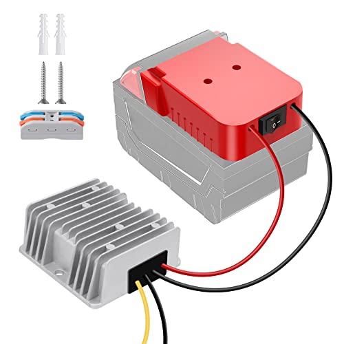 Image of DC Power Aadpter for Milwaukee M18 Battery 18V to 12V Step Down Voltage Converter 15A MAX 180W Inverter Automatic Buck Converter DC Voltage Regulator with Upgraded Low Voltage Protection (2 Packs)