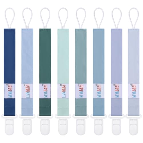 Image of ALVABABY Baby Pacifier Clips Paci Universal Holder Leash Pacifier Clip Binky Holder for Teether Soothie 8 Pack 8DP06A