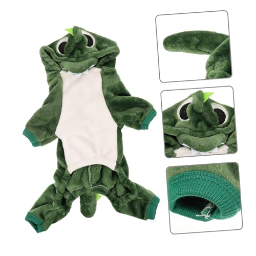 Disfraz de dinosaurio para perro WOONEKY talla S verde miniatura 5