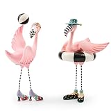 MACKENZIE-CHILDS Patience Brewster Mini Figures, Handmade Spring Bird Decor, Sheila and Sheldon Flamingo