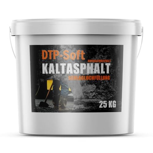 DTP-SOFT Kaltasphalt 25kg im Eimer 0-5mm Reparaturasphalt Asphalt Kaltmischgut 25kg