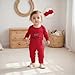 FYBITBO My First Christmas Baby Girl Outfit Newborn Long Sleeve Romper Onesie Infant Jumpsuit Fall Winter Clothes Outfits (Red Christmas Tree, 0-3 Months)