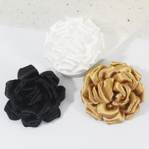 Image of 4.3 inch Red Rose Hair Clip Large Flower Brooches for Women | Charming Flowers Pins for Clothes | Turn Heads with Stylish Rose Hair Clip Flower Brooch Pin for Clothes & Clips for Woman