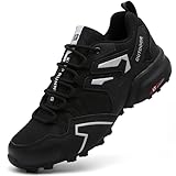 Mufanton Scarpe da Trail Running Uomo Scarpe Trekking Scarpe da Escursionismo Outdoor Antiscivolo Fitness Running Sneakers,Nero Argento,EU42