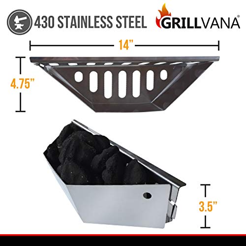 GRILLVANA Stainless Steel Charcoal Basket BBQ Grilling Accessories for