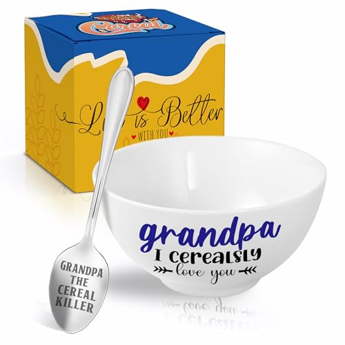 Grandpagiftschristmasgrandpagiftfromgrandkidscerealbowlandcerealkillerspoonsetgrandpachristmasgrandparentsdaybirthdaygiftforhimmancerealslyloveyou Urban Country Home Decor Grandpa gifts christmas grandpa gift from grandkids cereal bowl and cereal killer spoon set grandpa christmas grandparents day birthday gift for him man cerealsly love you urban country home decor