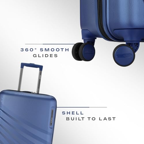 Image of Safari Select Polaris PRO 56 Cms Cabin Trolley Bag Hard Case Polycarbonate 8 Wheels with 360 Degree Rotation Recessed TSA Lock Anti-Theft Zipper Trolley Bags for Travel Suitcase for Travel Titan Blue
